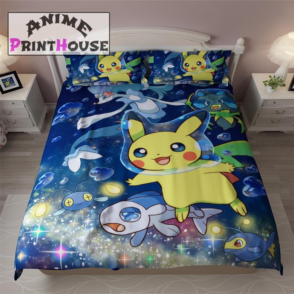 Pokemon Bedding Set Blanket Duvet Cover Anime Print House