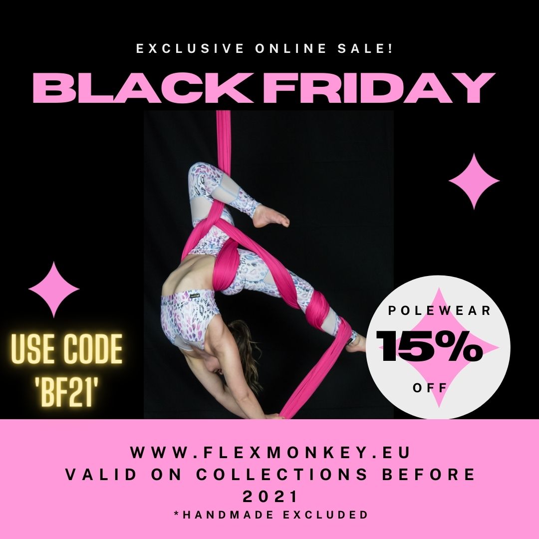 BLack friday discount on polewear poledanceclothing paaldanskleding met korting flexmonkey