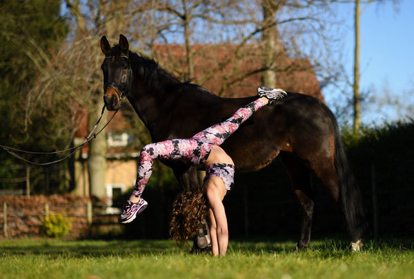 Acro yoga with friends and horses at polestudio 's Gravenmoer Brabant paaldans& yogastudio