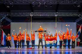 Det hollandske pole-and-line-hold ved verdensmesterskabet i Pole-and-Line i Tarragona Spanien 2018