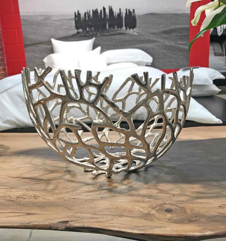 Coral Shaped Metal Decorative Bowl