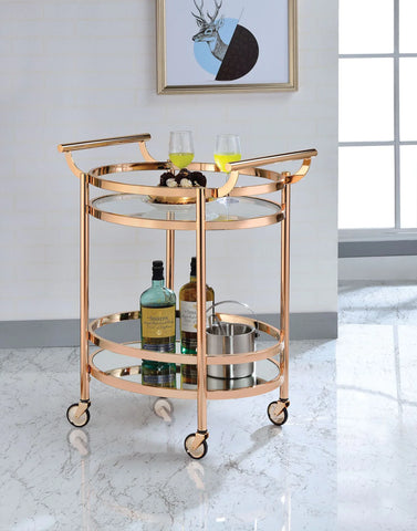 Rose Gold Oval Bar Cart