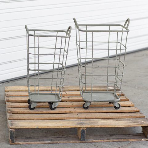 Two Heavy Duty Laundry Rolling Baskets