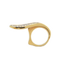 Modern 18k Gold and Diamond Double Finger Ring + Montreal Estate Jewelers