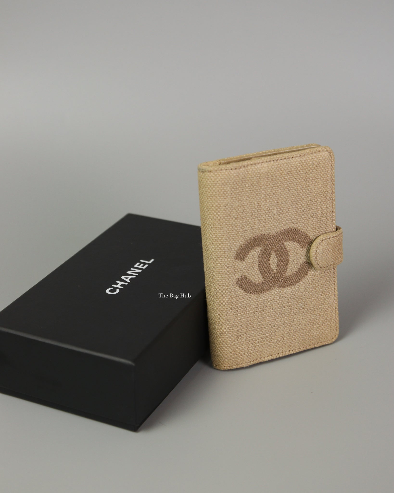 Chanel Beige Canvas Vintage Travel Agenda Planner | The Bag Hub