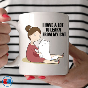 Cat Mug - Learn From My Cat - www.CatsForLife.co