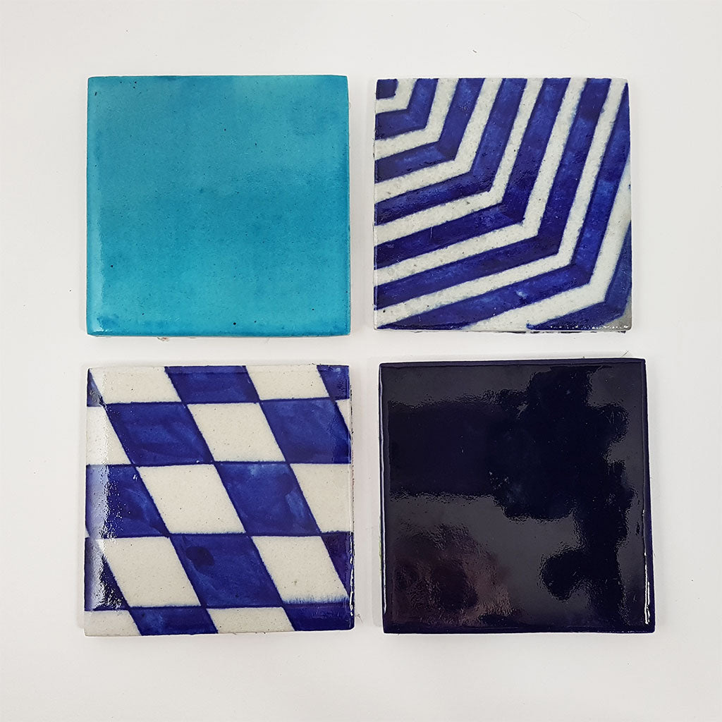 blue coaster set