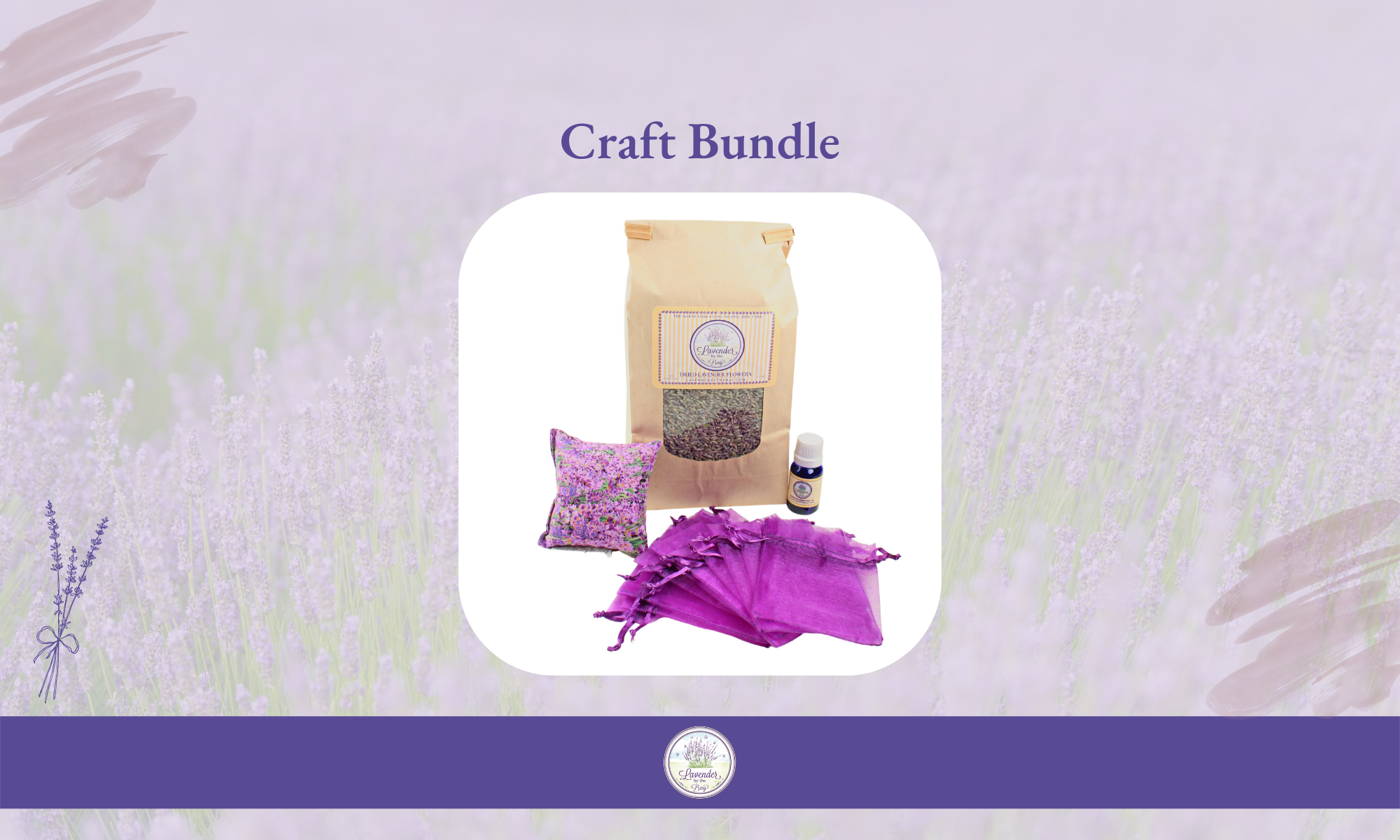 Lavender Craft Set | DIY Lavender Sachet Gift Bundle from Lavender by the Bay