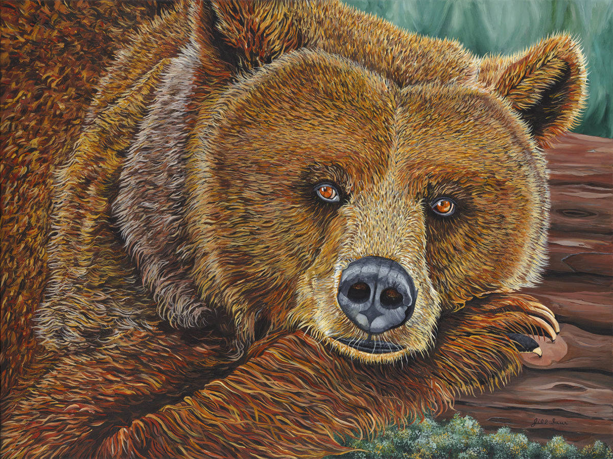 Grizzly Bear Painting Jill Saur Fine Art   GrizzlyBear 1 By Jill Saur 1200x1200 