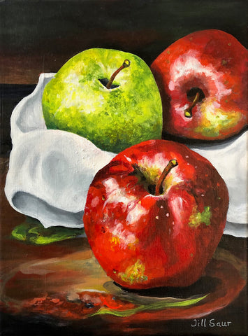 Apples Painting by Jill Saur