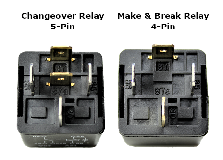 picture of a changeover relay and a make or break relay