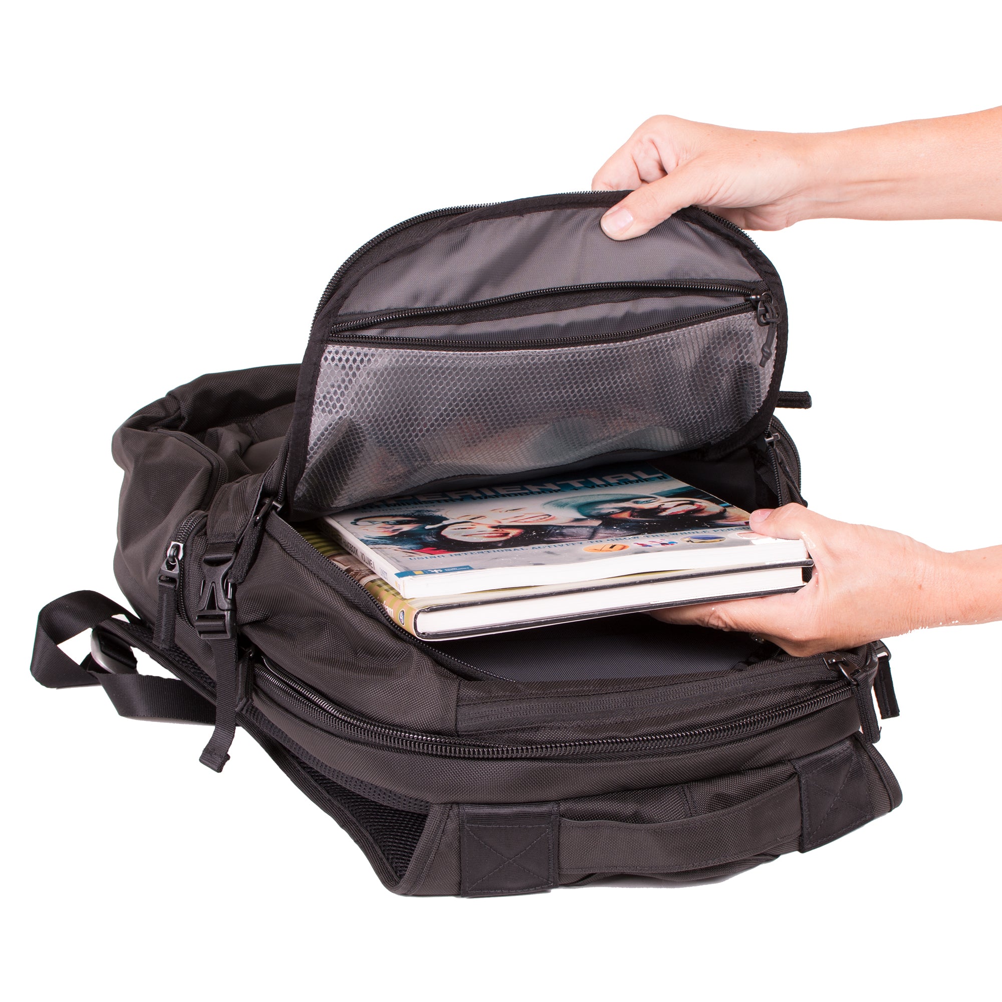 backpack with books