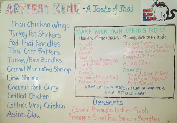 Fat Cat Art Fest 2018 food menu