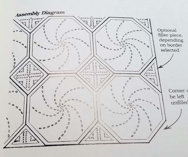 Assembly layout for Swirls and Squares pattern.
