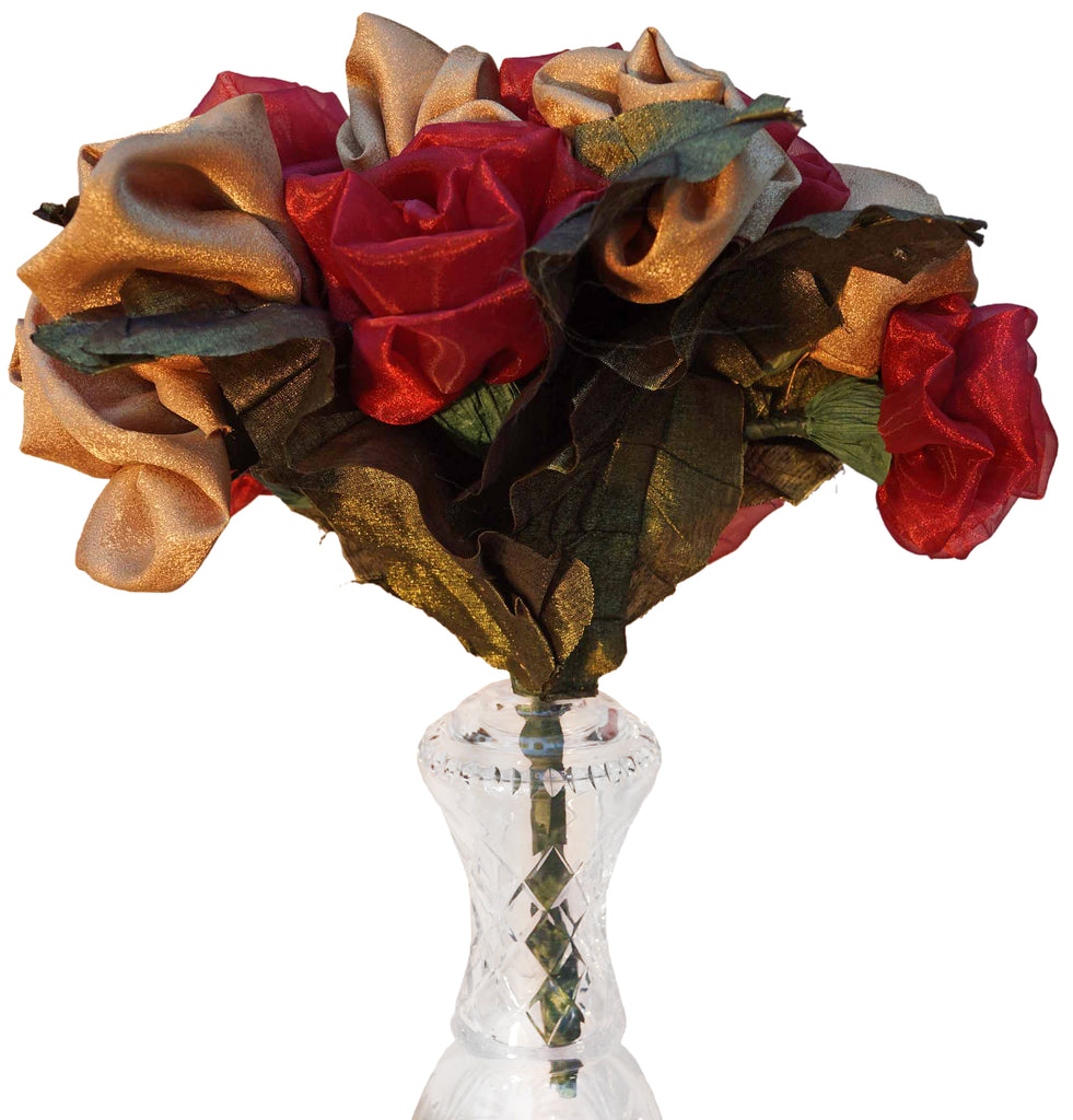 Red & Gold Rose Bouquet – Karen Tiede Studio