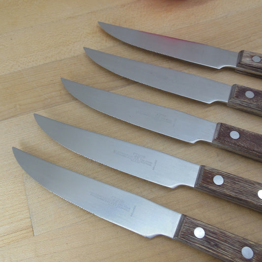 5′′ Vintage Steak Knives, Single-Piece, Fine-Edge or Serrated