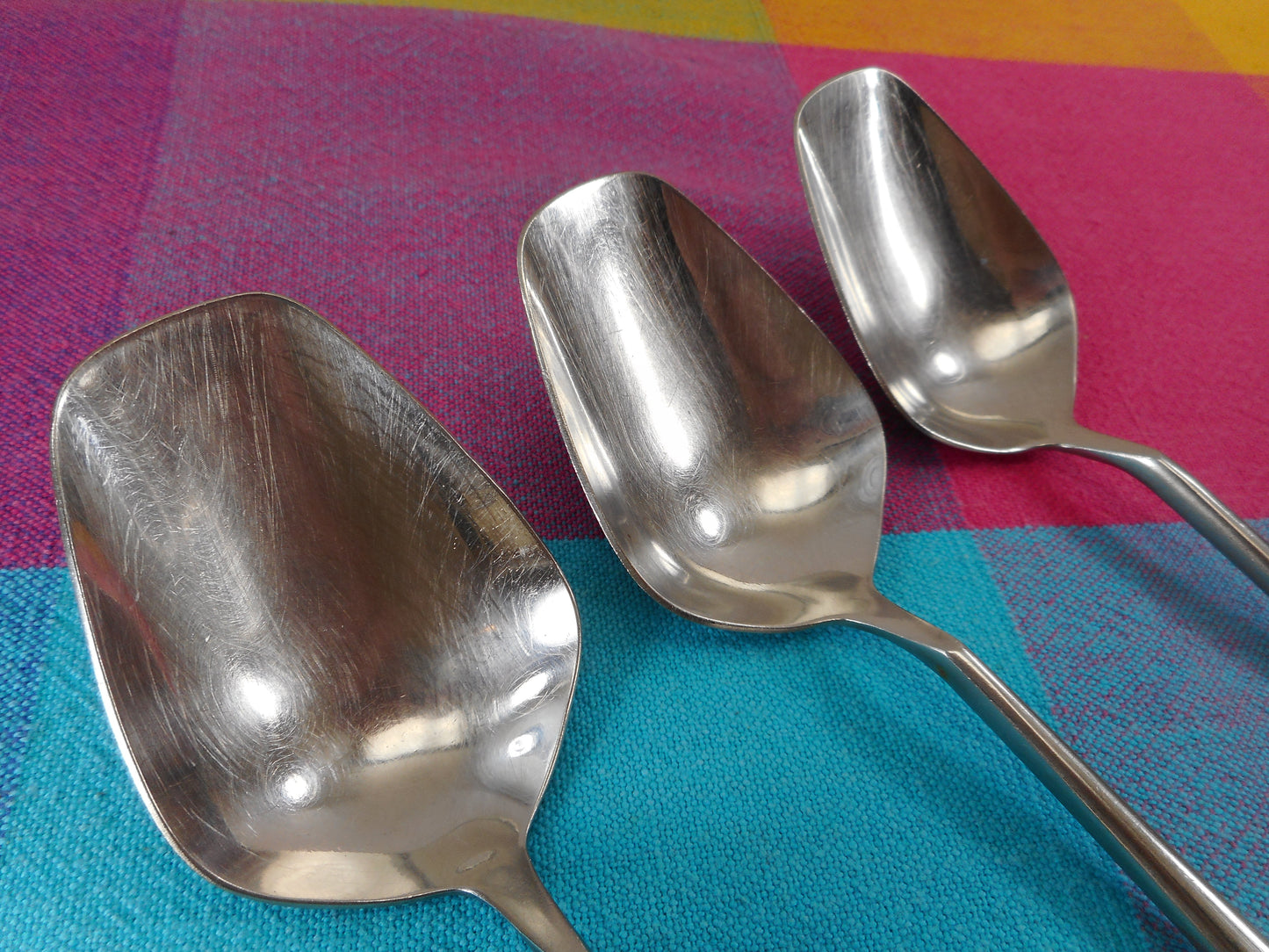 Amboss Austria Trio Concept 2070 Stainless Table Serving Spoons 8-1/2" Vintage MCM