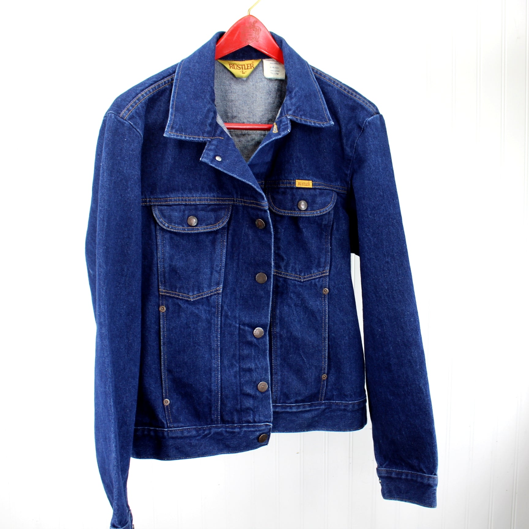 Wrangler Rustler Dark Blue Denim Cotton Jacket Adjustable Band Waist S –  Olde Kitchen & Home