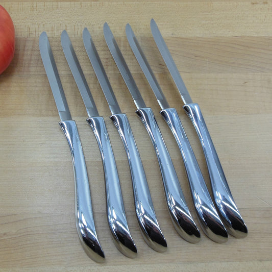 6 Pcs German Steel Steak Knife Set Highly Polished Handles With Block Faca  Churrasco Cuchillos De Cocina Steak Knives