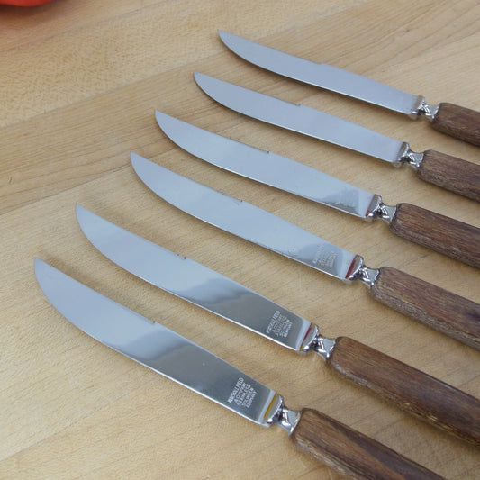 Fixwell Steak Knives 6pc Set - Deluxe Wood Handles EXL