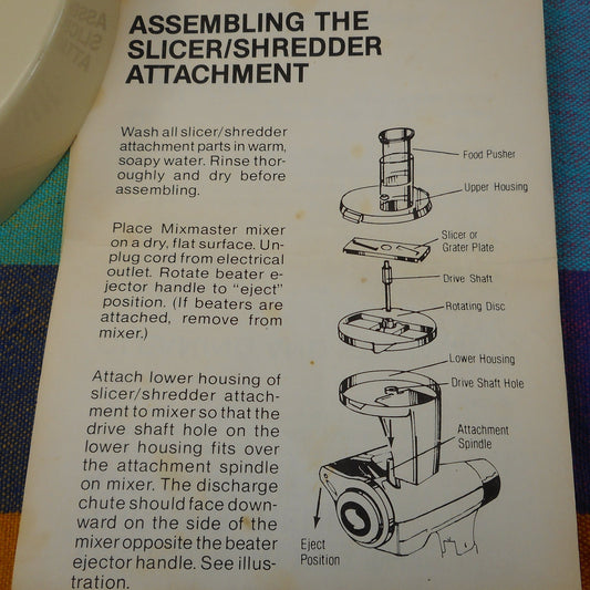 Sunbeam Slicer Shredder 94480 94-480 Mixmaster Part - Food Pusher