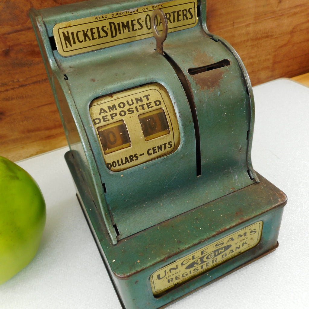 Uncle Sam's 3 Coin Toy Cash Register Bank Blue/Green – Olde Kitchen & Home