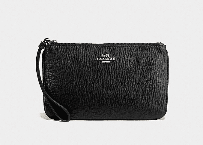 black wristlet bag