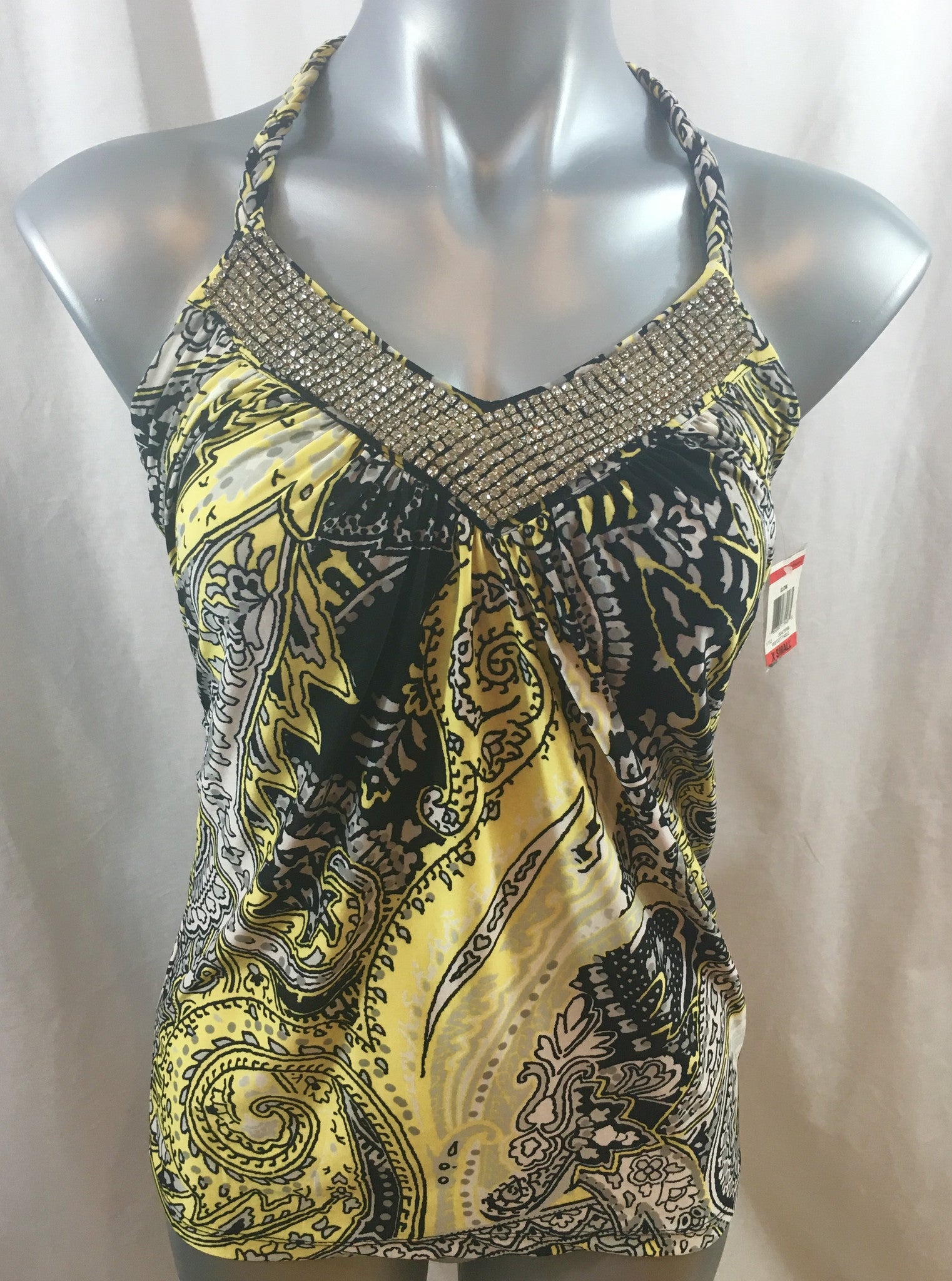 Yellow Multiprint INC Tank Top Sz XS - Star Fashion1