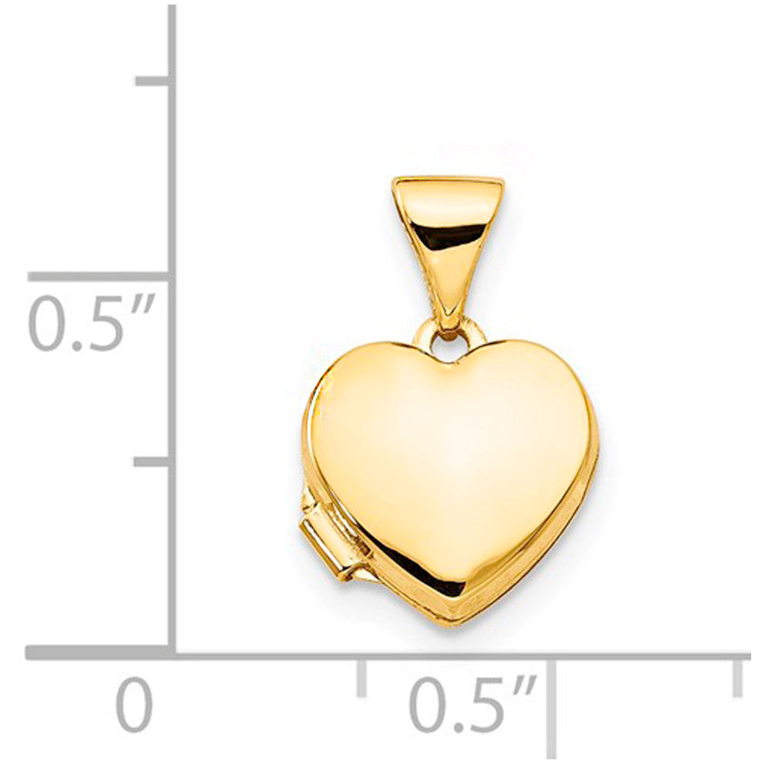 14k Yellow Gold Heart Locket Necklace