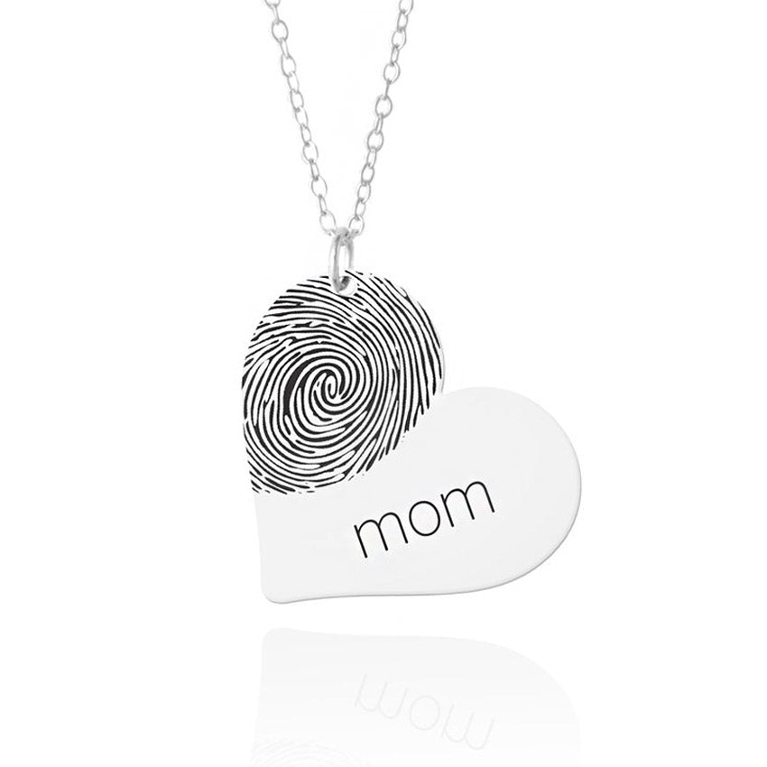 Gold Plated Sterling Silver Name and Fingerprint Charm