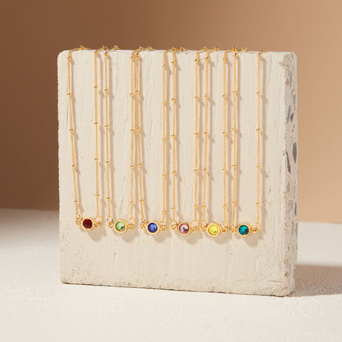 gold birthstone necklaces