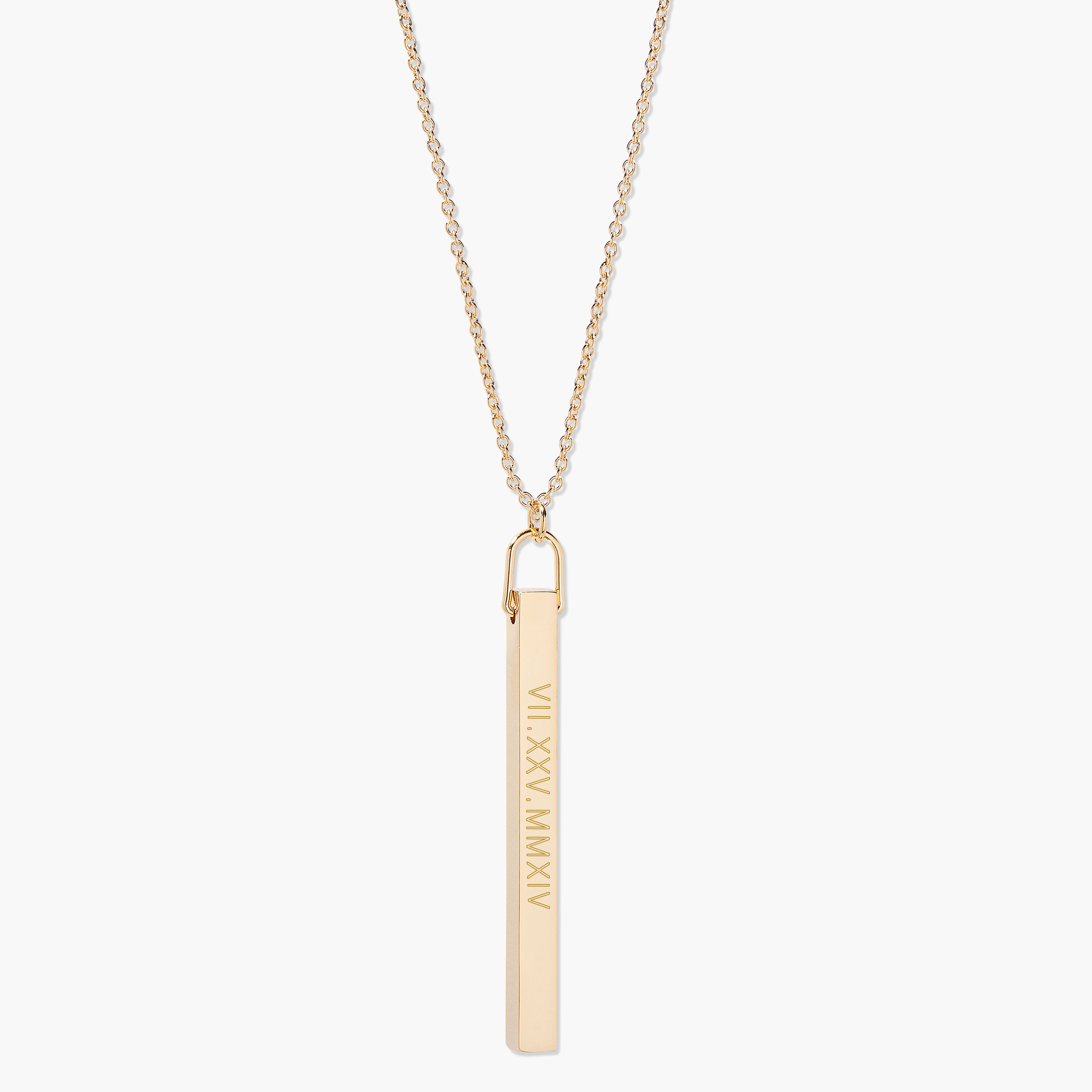 Image of Roman Numeral Vertical Bar Necklace