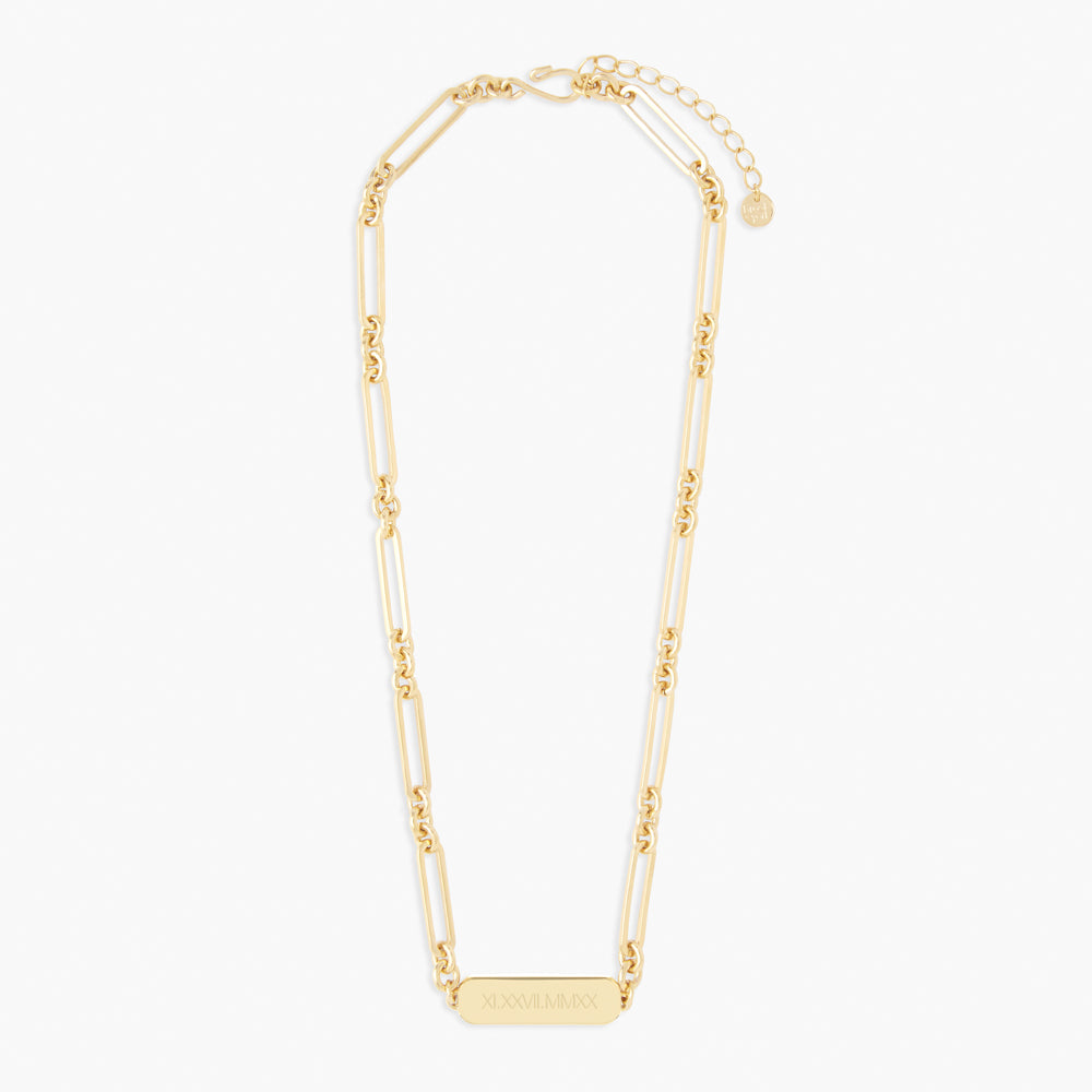 Laney Roman Numeral Bar Necklace