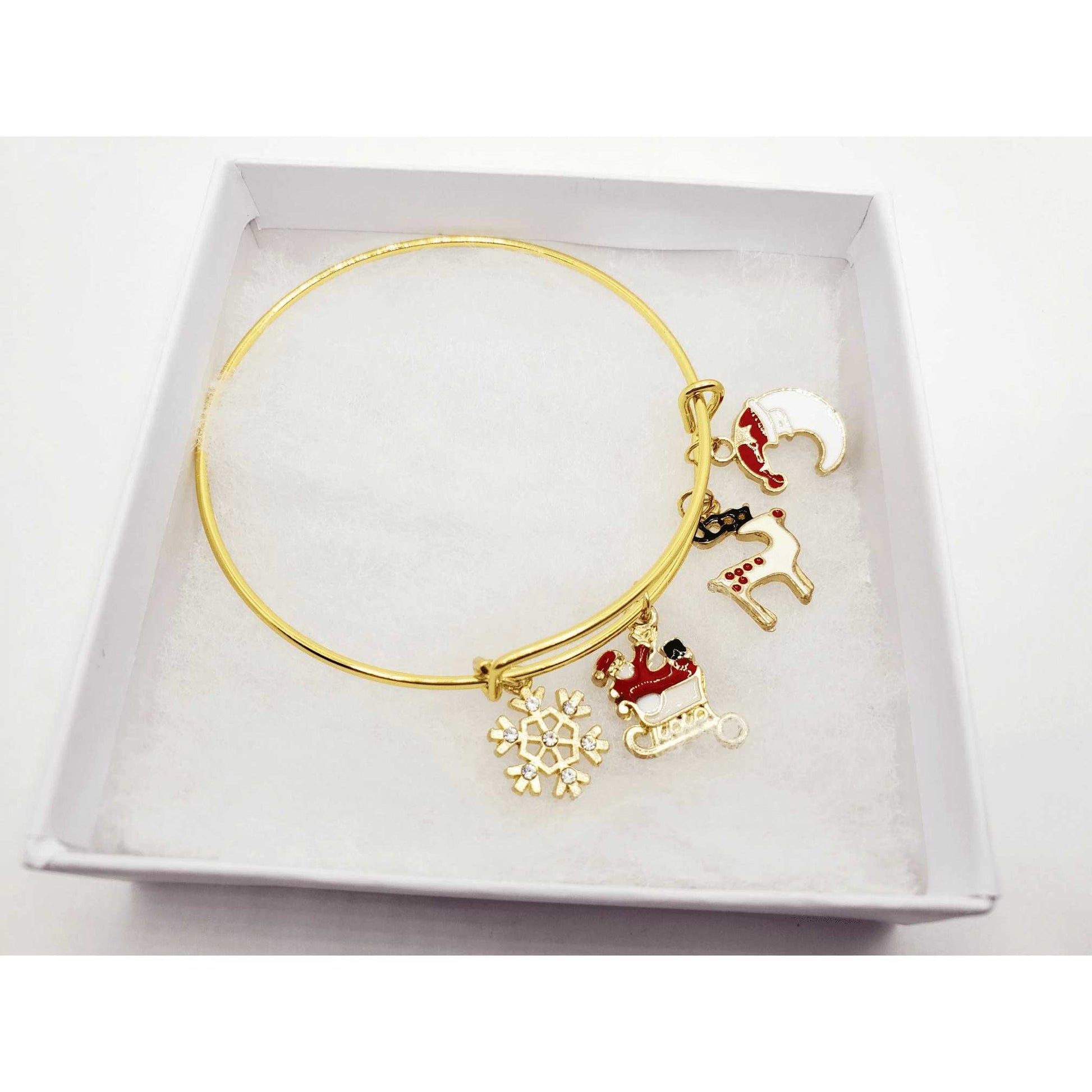 gold christmas charm bracelet