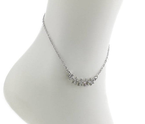 Multi 5 Star CZ Anklet