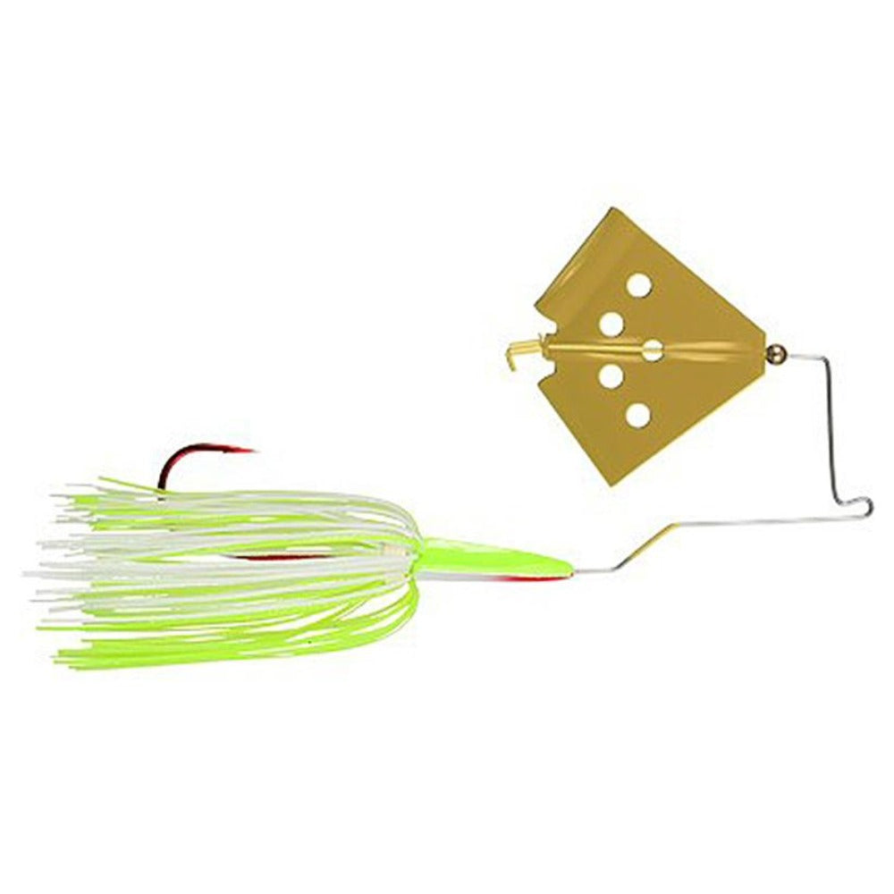 Megastrike Cavitron Buzzbait 1/4oz Gold Blade Chartreuse/White Skirt