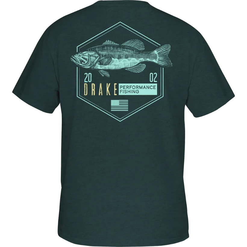 DRAKE PERFORMANCE FISHING SHIELD 4 CAMO MESH BACK CREW NECK S/S SHIRT 