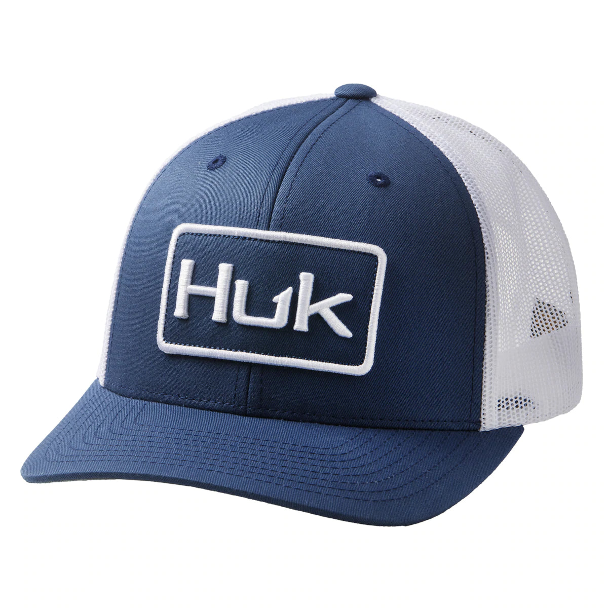 HUK Fishing Hat Snapback Green White Spell Out Logo Meshback Baseball Cap