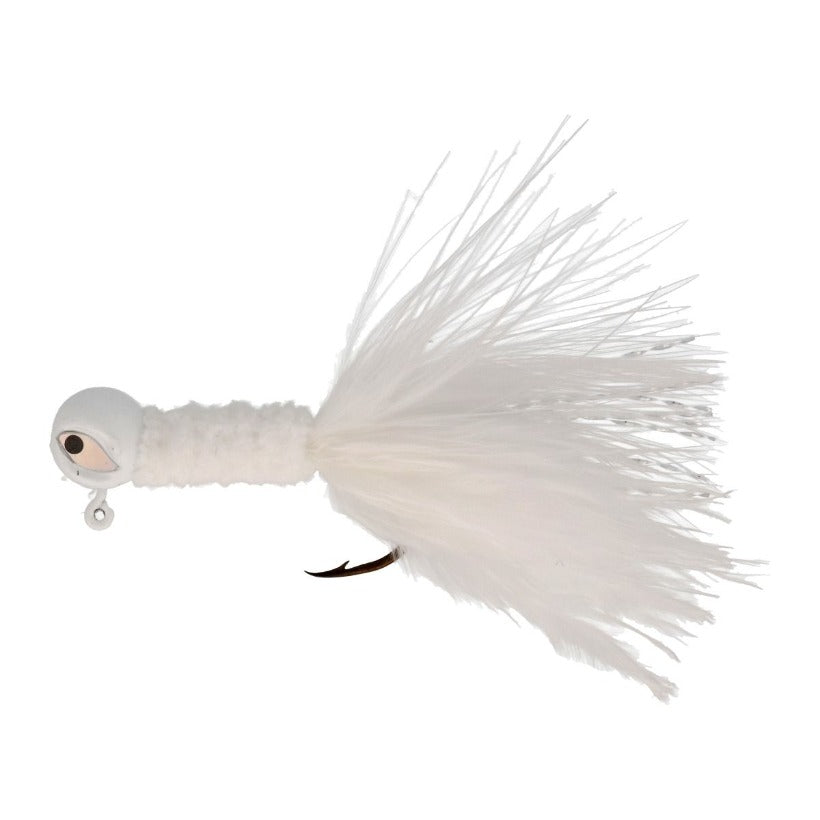 25ct Pearl White & Pink 2 Marabou Tail GRUBS Crappie Fishing Jigs Perch  Baits