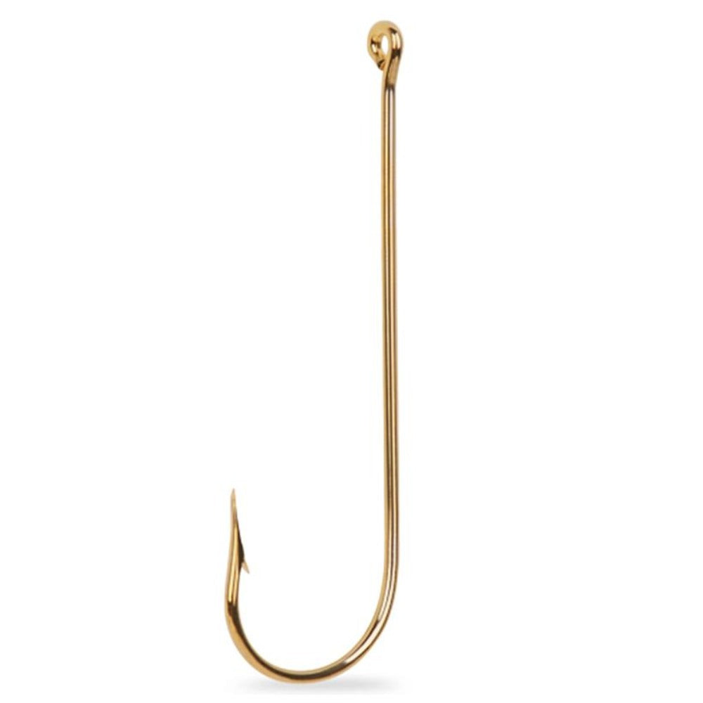Eagle Claw Aberdeen Light Wire Non-Offset Hook, Gold, Size: 1