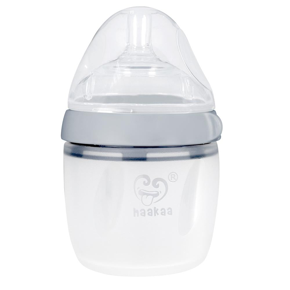 Haakaa Silicone Baby Bottle Gray - (160 ml)
