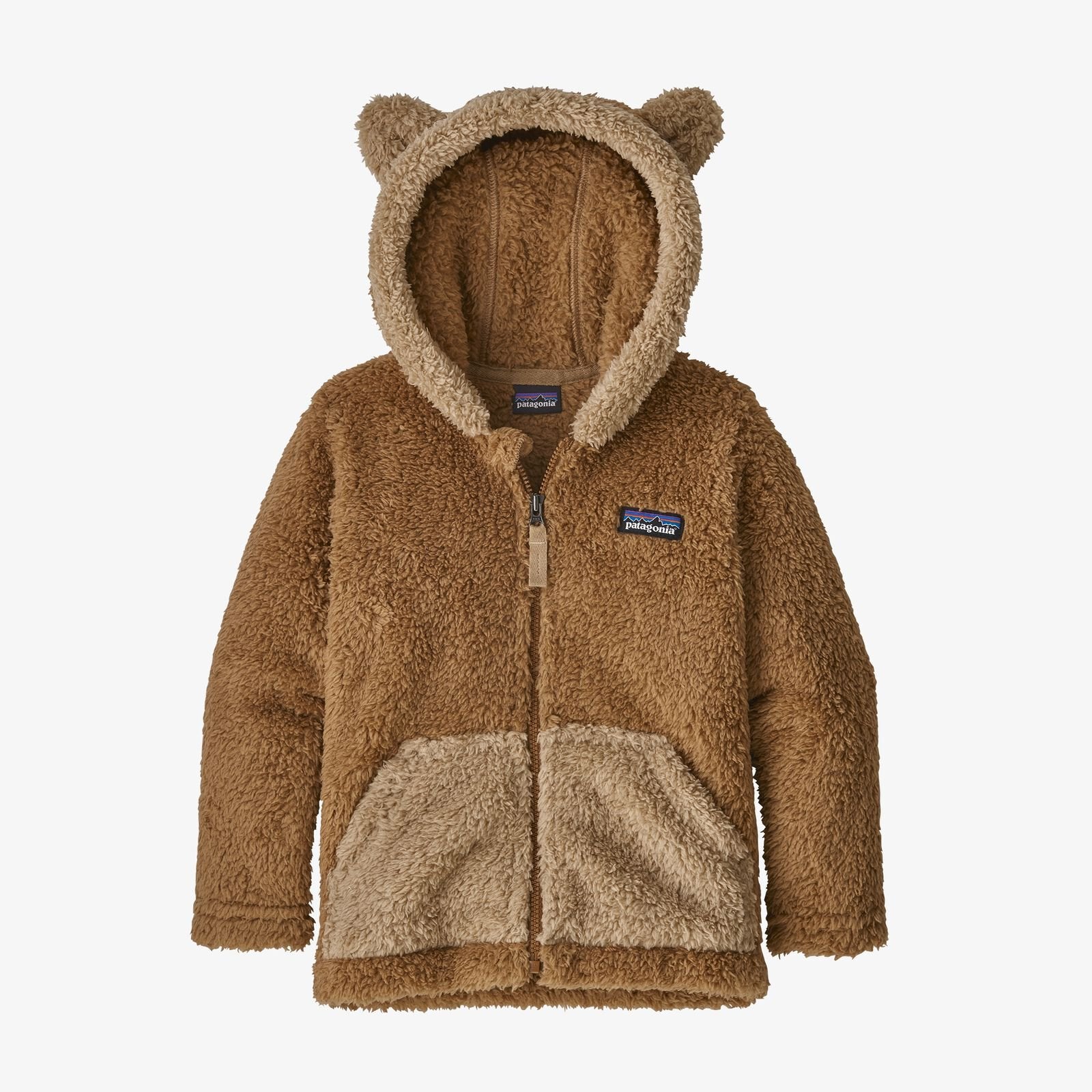 Infant's Patagonia | Baby Furry Friends Hoody | Beech Brown