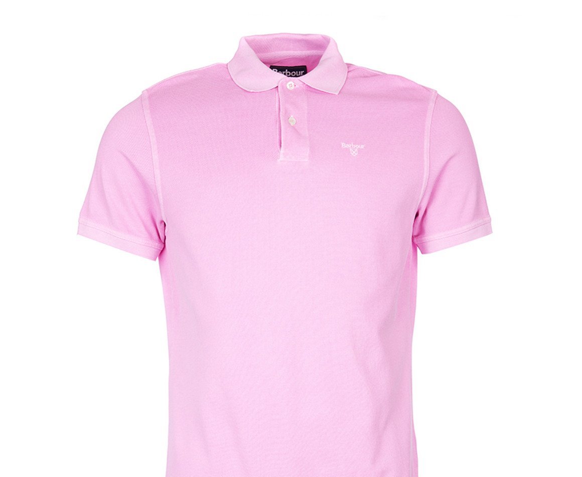 Men's Barbour | Washed Sports Polo | Pink - F.L. CROOKS.COM