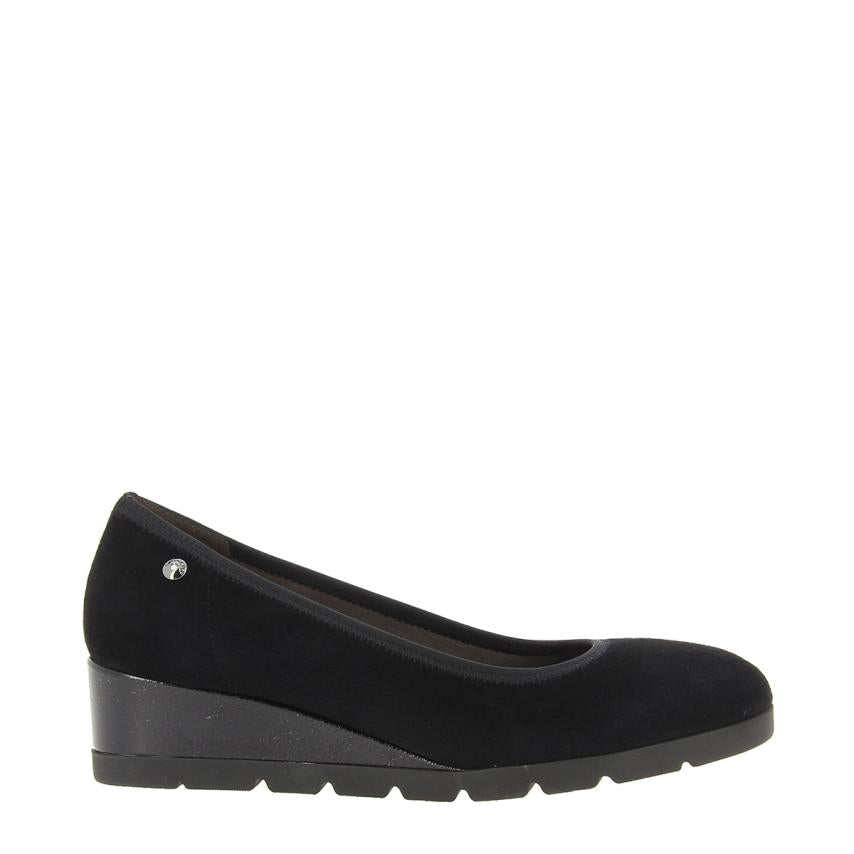 Stonefly Milly 13 Goat Suede Ballet Shoes Black - F.L. CROOKS.COM