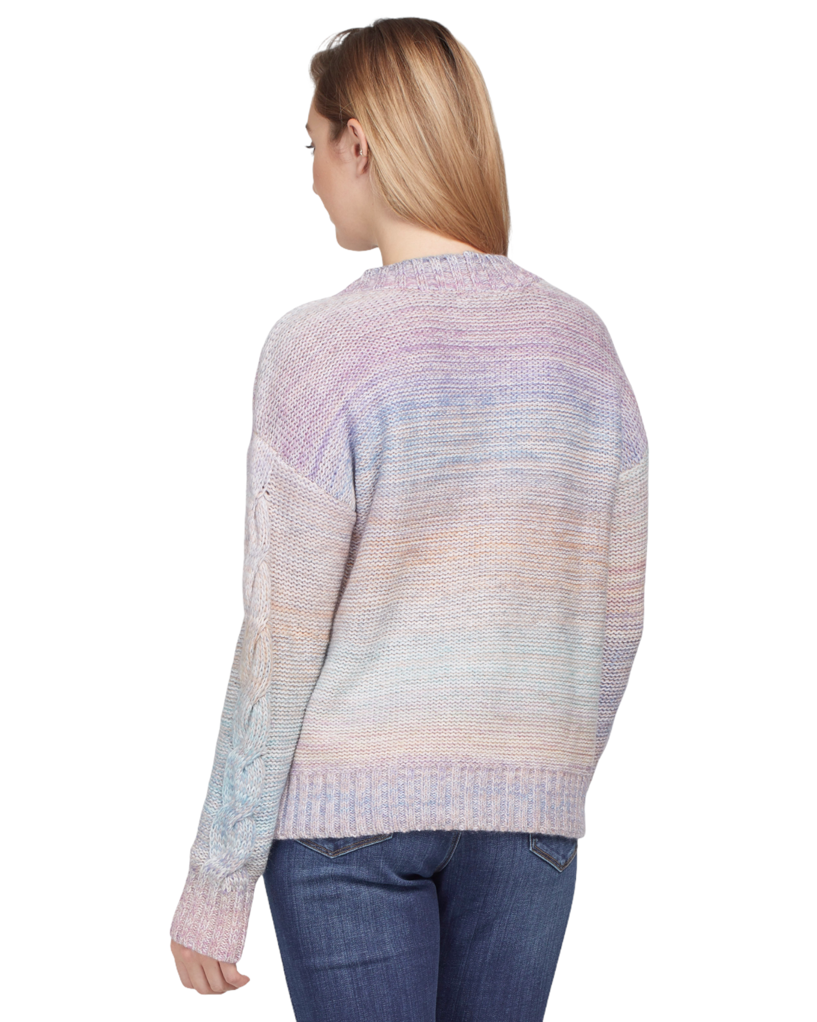 Women's Tribal Jeans | Mock Neck Sweater with Cable Detail |Sugar Plum