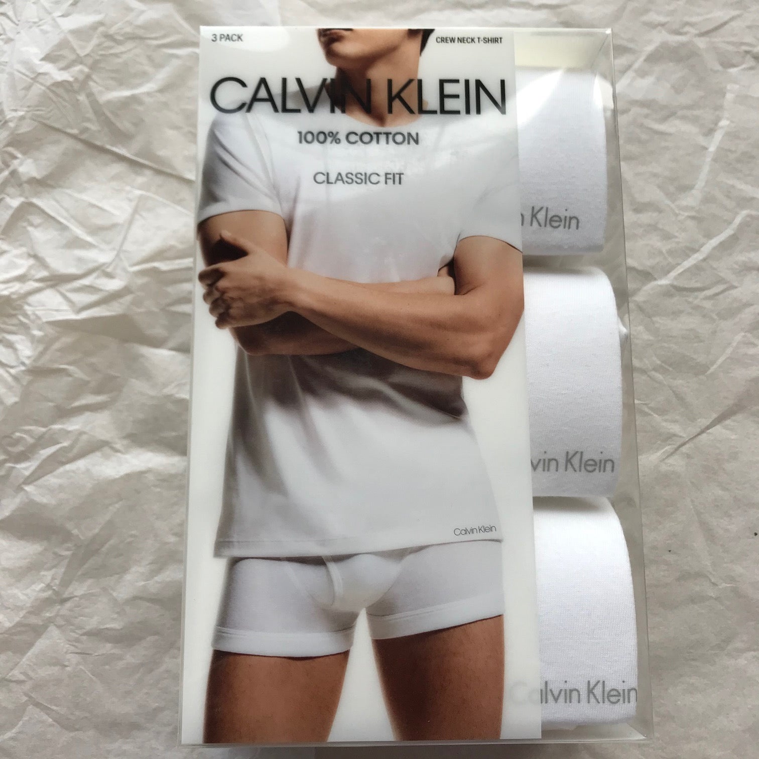 Plasticiteit beloning Kenia Men's Calvin Klein | Three Crew Neck T-Shirts | White - F.L. CROOKS.COM