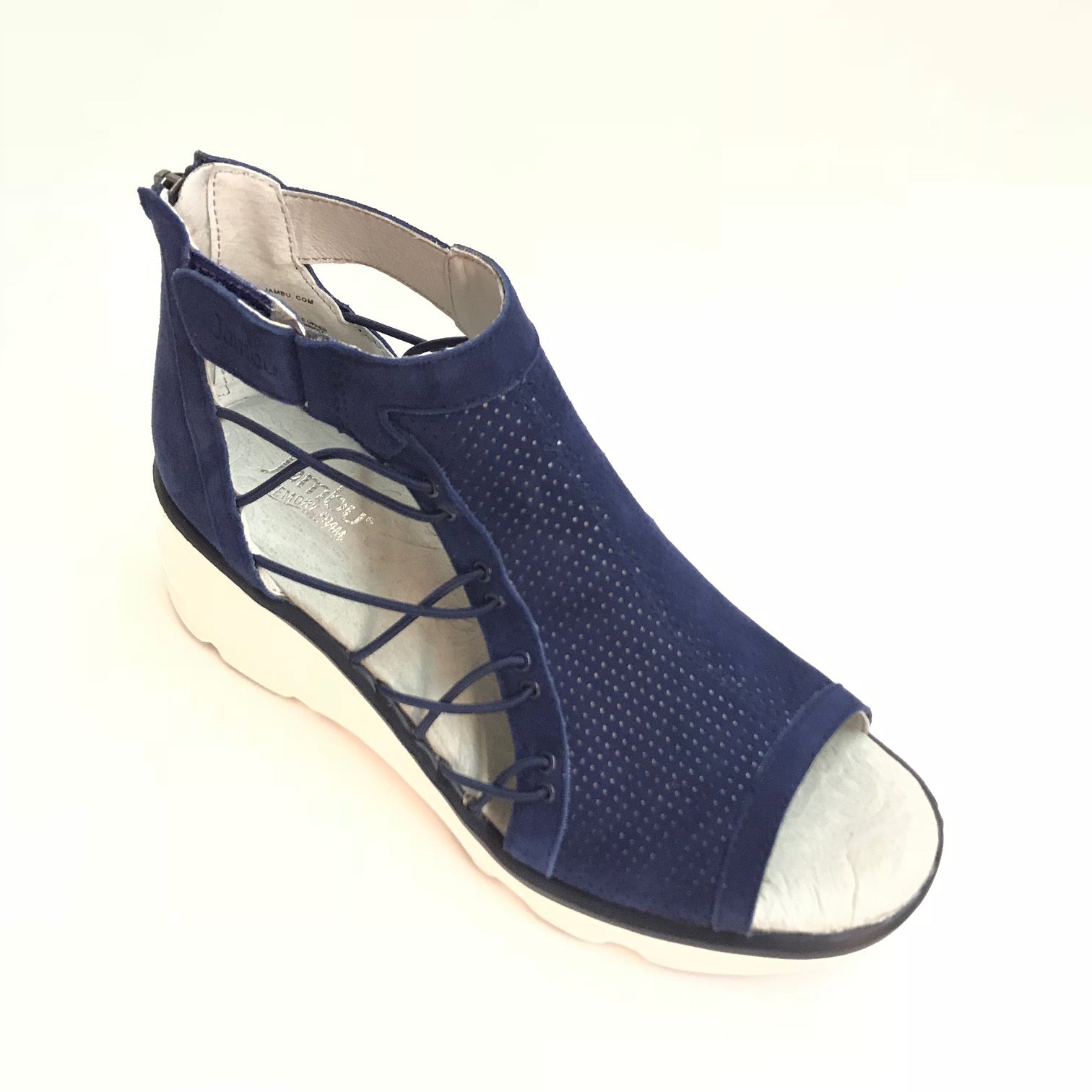 navy womens wedge shoes