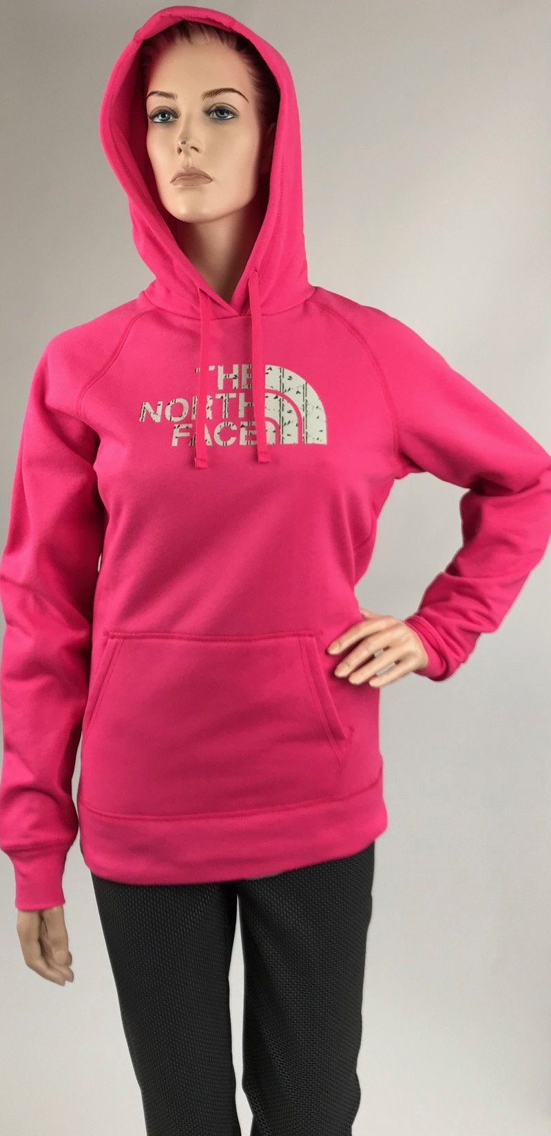 pink the north face hoodie