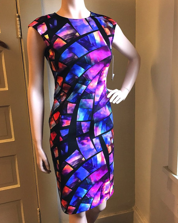 Women's Joseph Ribkoff | Stained Window Glass Dress | Multi Color - F.L ...