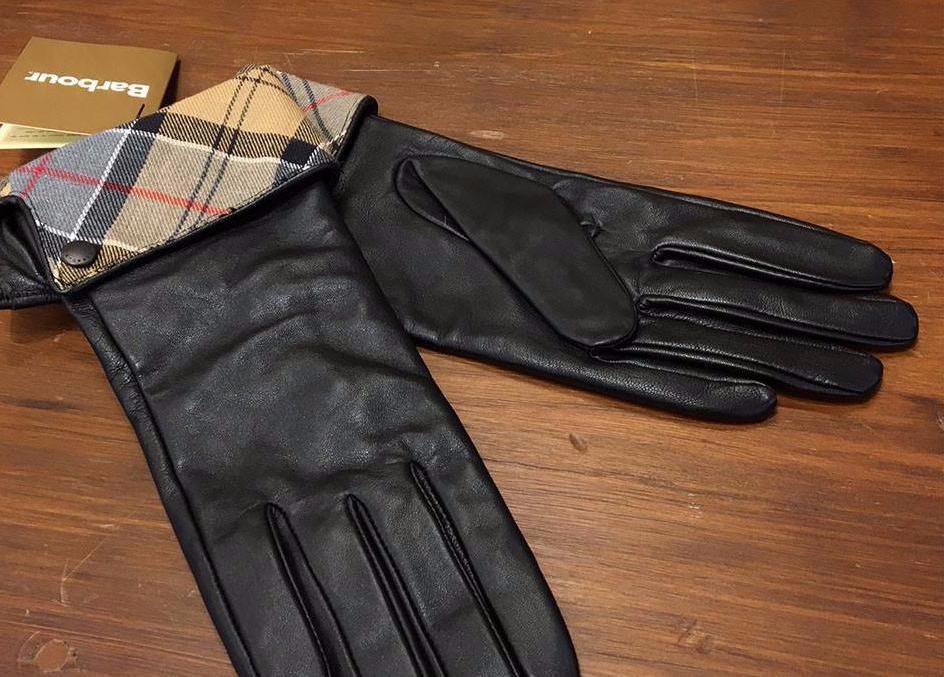 barbour lady jane leather gloves black